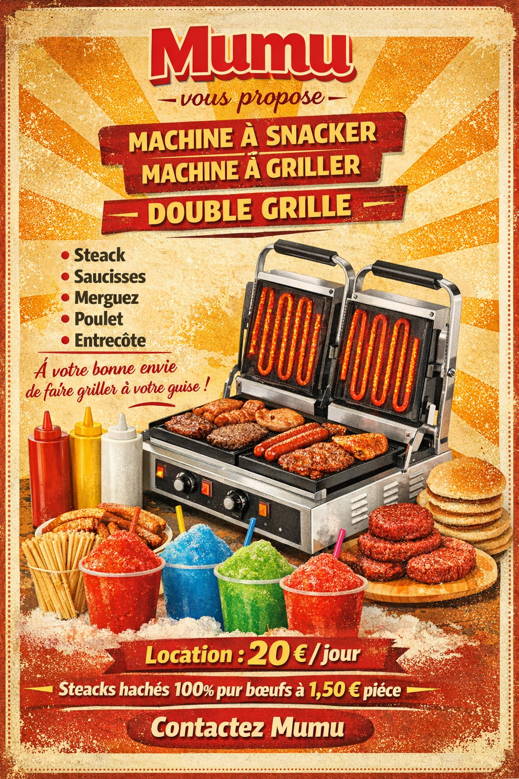 Machine à griller double grille
